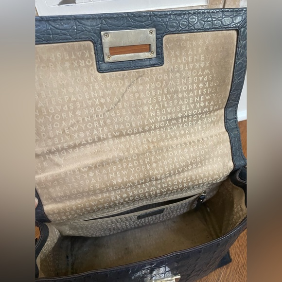 Kate Spade Navy Crocodile Embossed Crossbody Bag - Picture 5 of 9